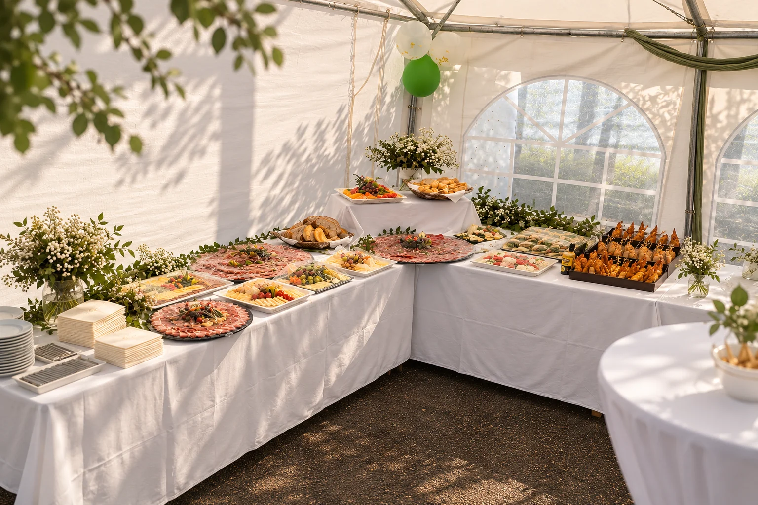 Catering postav u svečanom šatoru